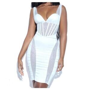 Miss Circle White Mesh Dress in Size XS.